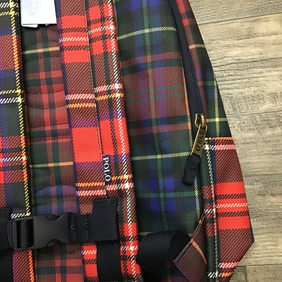 NWT Polo Ralph Lauren 9AR149-Red/Blue/Green Nordic Polo Bear Plaid Backpack O/S - Picture 12 of 12